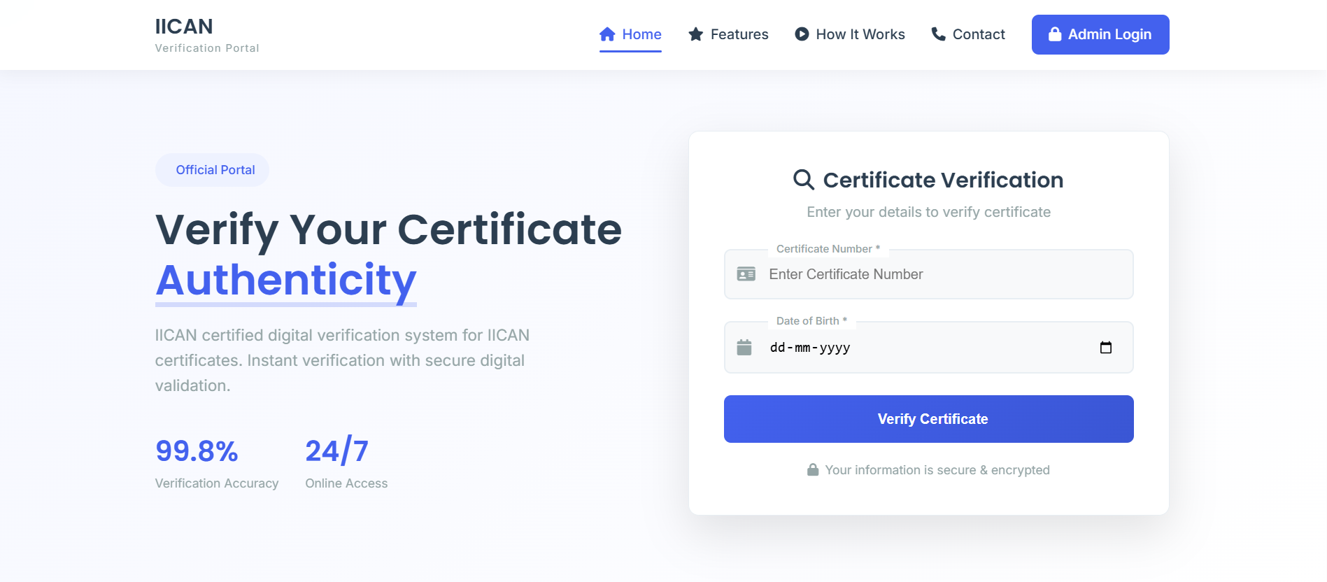 Verification System For IICAN